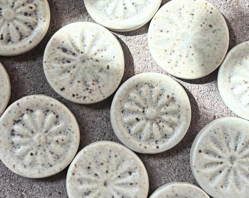 Handmade Ceramic Flower Magnets - Set of 6